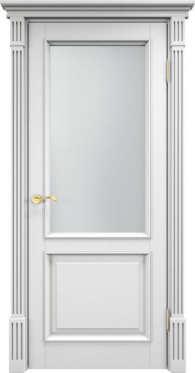 Дверь Арсенал Сосна-112 белая эмаль стекло 
