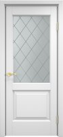 Дверь Арсенал Ольха-13 белая эмаль стекло