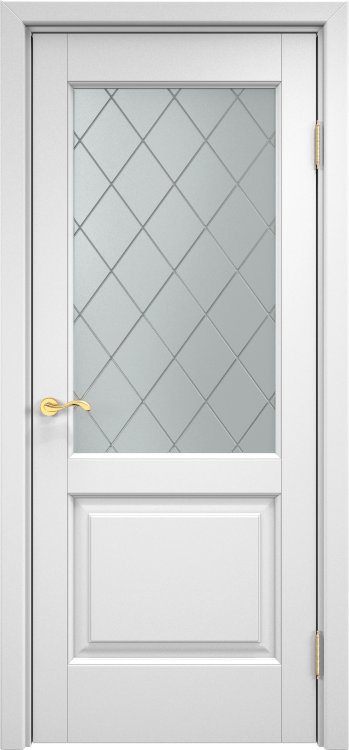 Дверь Арсенал Ольха-13 белая эмаль стекло