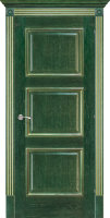 Дверь Триест зеленый золото глухая 