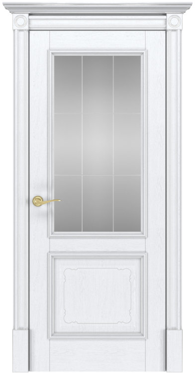 Дверь Триест интерио RAL9003 серебро стекло