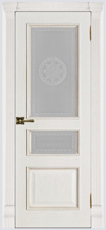 Межкомнатная дверь Гранд-2 Патина Бьянка стекло