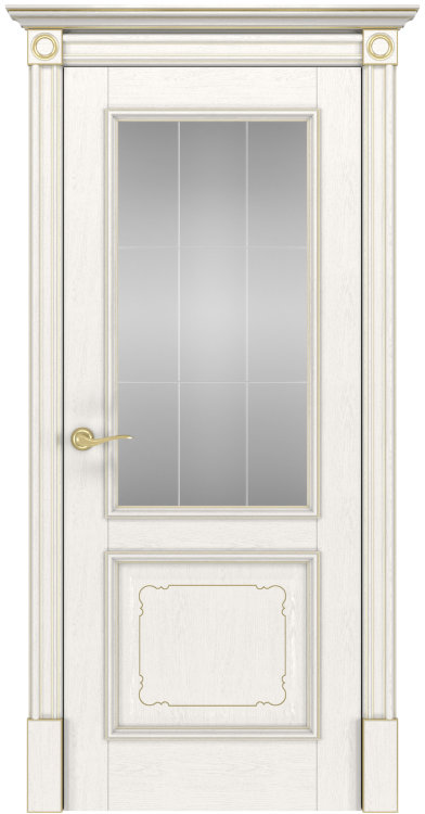Дверь Версаль интерио RAL 9010 золото стекло 
