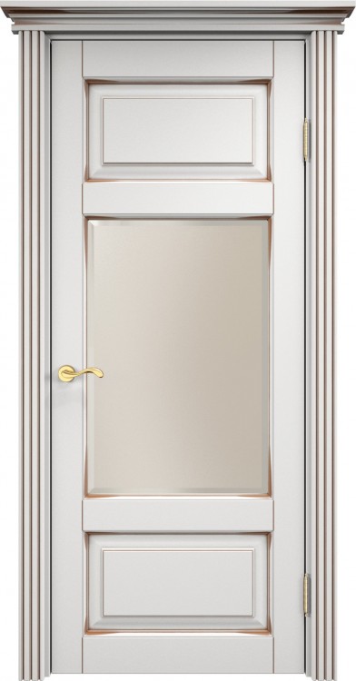 Дверь Арсенал массив ольхи ОЛ 55 белый грунт стекло