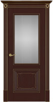 Дверь Версаль интерио коньячный дуб золото стекло 