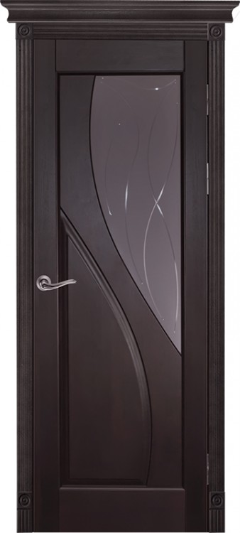 Дверь из массива ольхи Даяна венге стекло