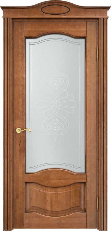 Дверь Арсенал Ольха-33 орех с патиной стекло 