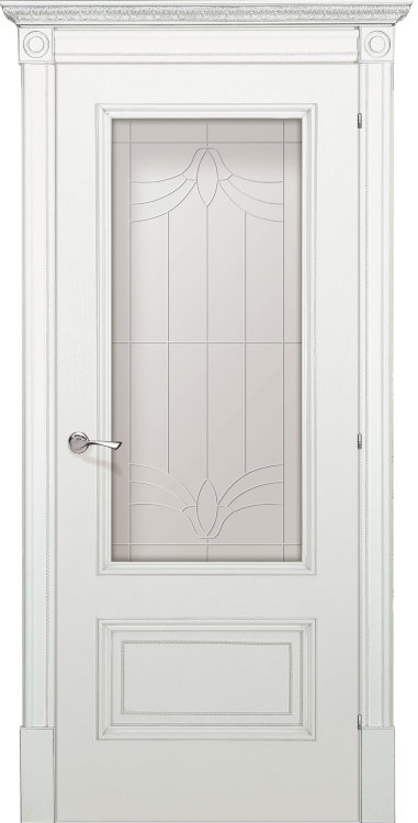 Дверь Йорк молочно-белый стекло