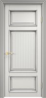 Дверь Арсенал Ольха-55 багет белый грунт патина серебро глухая 