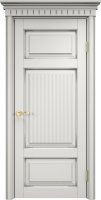 Дверь Арсенал Ольха-55 декор белый грунт патина серебро глухая 