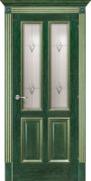 Дверь Плимут зеленый золото стекло