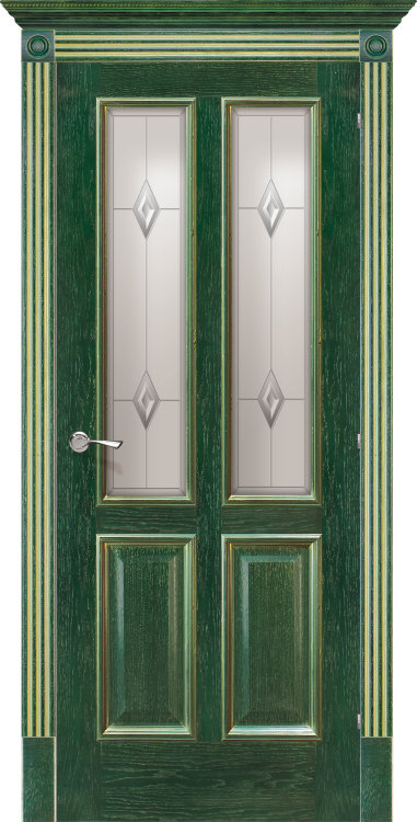 Дверь Плимут зеленый золото стекло
