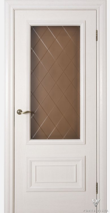 Дверь Анталия ясень белый стекло