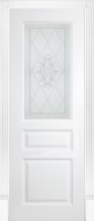 Межкомнатная дверь белая эмаль Турин стекло