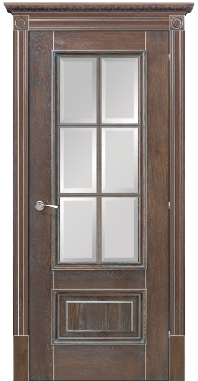 Дверь Ромула 1 седой дуб стекло 