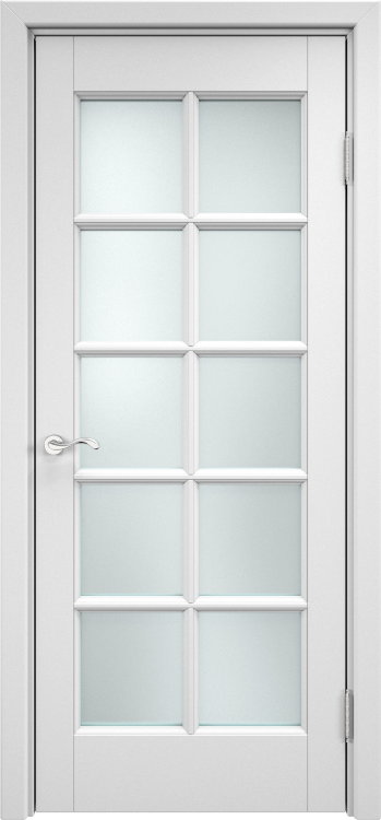 Дверь Арсенал Ольха-10 белая эмаль стекло