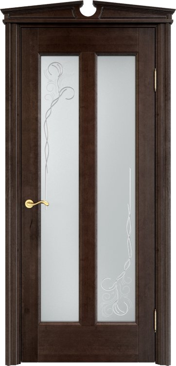Дверь Арсенал Ольха-102 орех стекло 