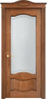 Дверь Арсенал Ольха-33 орех с патиной стекло 