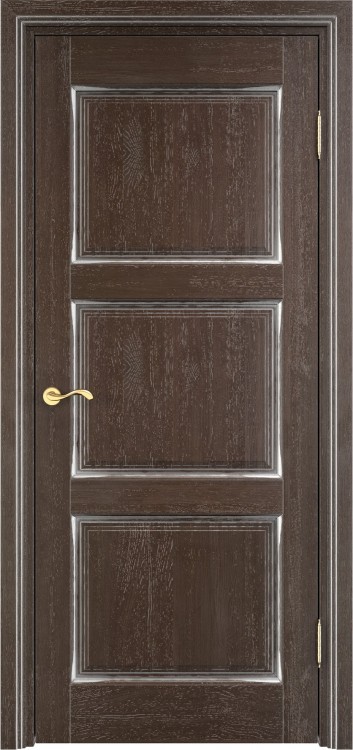 Дверь Арсенал массив Дуба Д 117/3 мореный серебро глухая