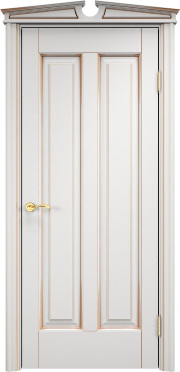 Дверь Арсенал Ольха-102 белый грунт патина золото глухая 